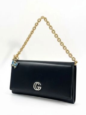 Gucci GG Marmont Long Leather Bifold Wallet - Black
